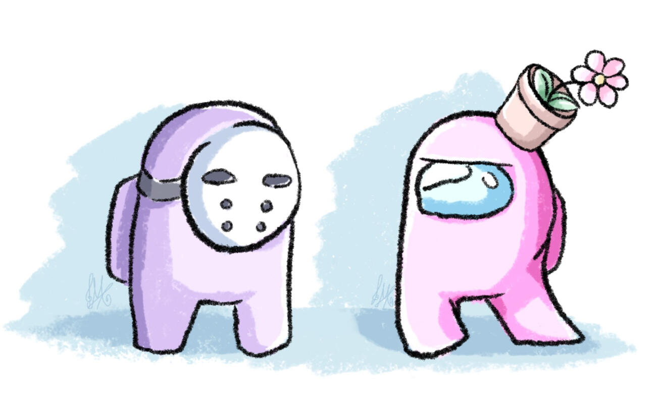 Pink thinks Purple is sus