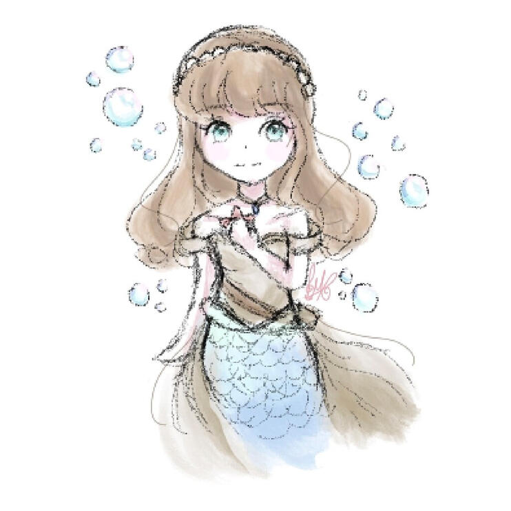 Blue Beige Mermaid